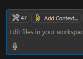 Screenshot of the Copilot Chat pane in Visual Studio Code, showing Dev Box tools preselected.