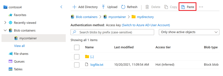 Screenshot of the ___location of the paste button.