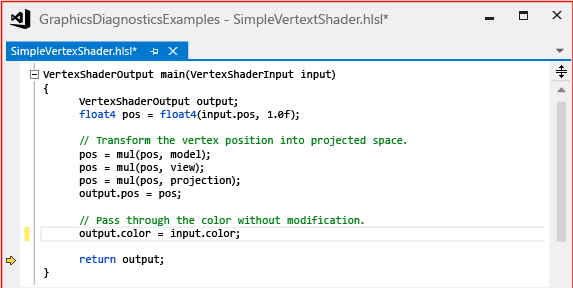 The corrected vertex shader code.