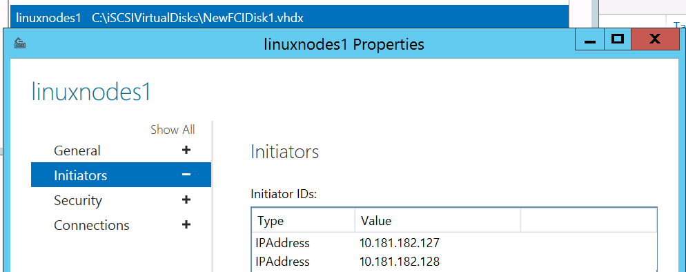 Screenshot of the initiator.
