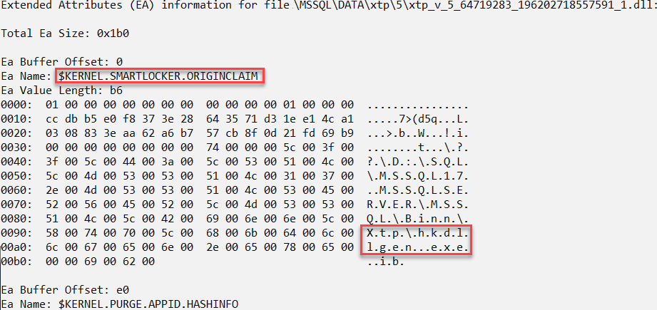 Screenshot of fsutil output.