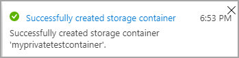 Captura de pantalla de un contenedor después de crearse correctamente.