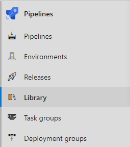 Captura de pantalla del menú Azure Pipelines.