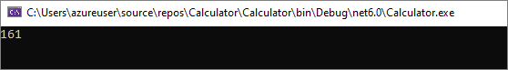Captura de pantalla de una ventana de consola en la que se muestran los resultados de las matemáticas de enteros.