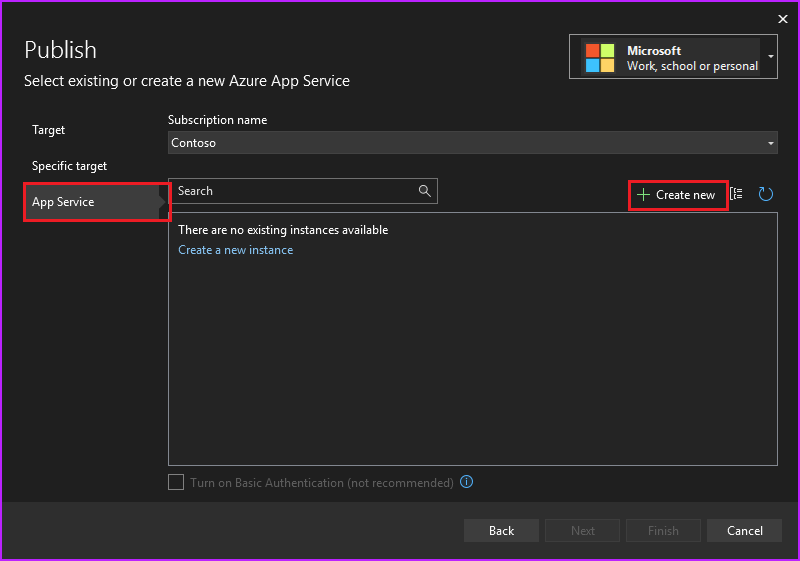 Azure へのサインイン