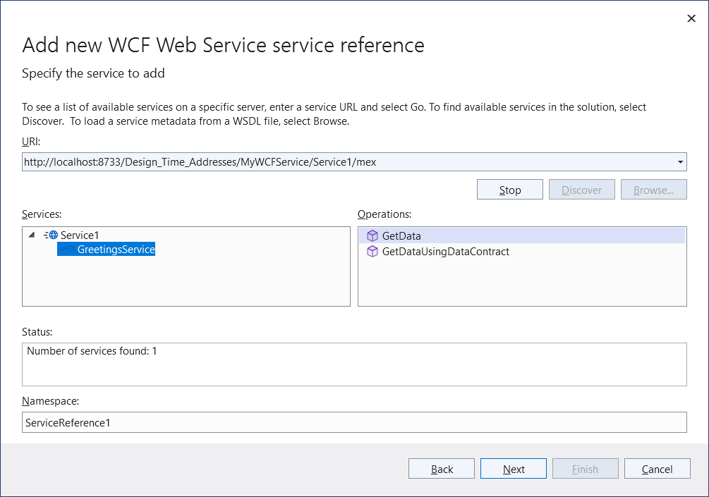 .NET Core の [Visual Studio サービス エンドポイント] タブ