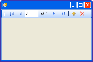 BindingNavigator コントロールを示すスクリーンショット。