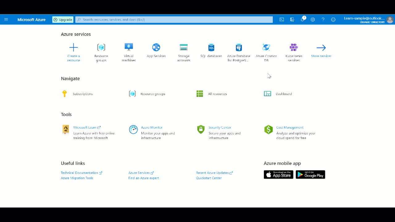 Cloud Shell の開始を示すアニメーション。