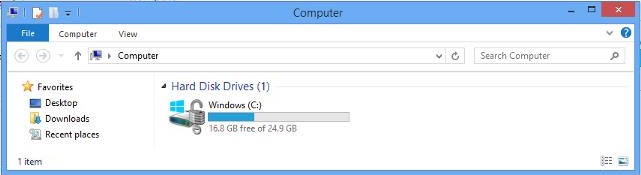 Windows 탐색기의 자물쇠 아이콘 스크린샷