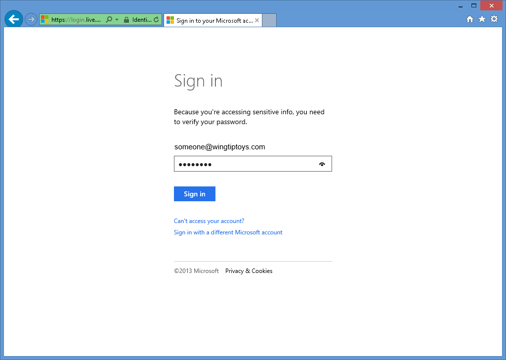Microsoft登录页的图像