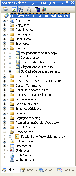 为 Caching-Related 教程添加 ASP.NET 页