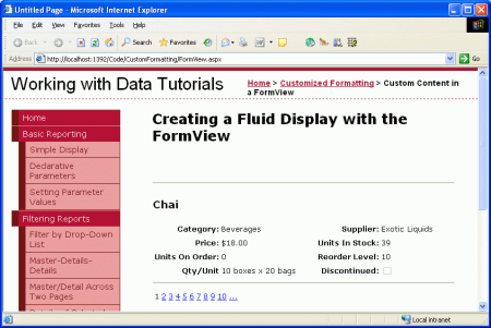 FormView 从 DetailsView 中的 Grid-Like 布局中移出