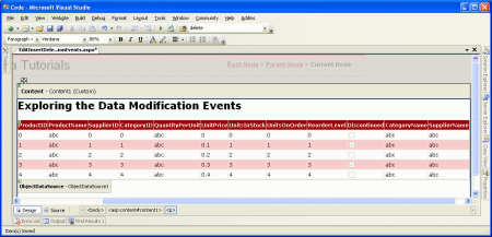 GridView 包含对应每个产品字段的 BoundField 或 CheckBoxField