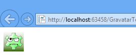 Web 浏览器页面的屏幕截图，其中显示了新的指定默认图像，其中包含 Get H T M L 方法中定义的集参数。