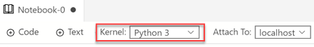 屏幕截图显示“内核”值设为“Python 3”。
