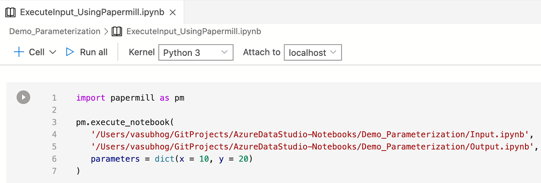 屏幕截图显示 Python API 执行。
