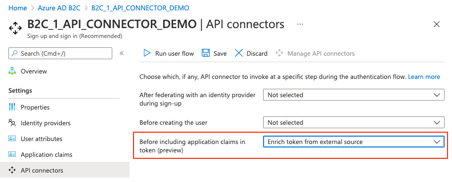 为用户流步骤选择 API 连接器的屏幕截图。