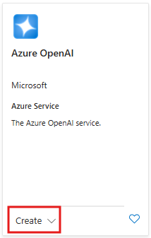 显示如何在 Azure 门户中的 Azure AI Foundry Models 资源中创建新的 Azure OpenAI 的屏幕截图。