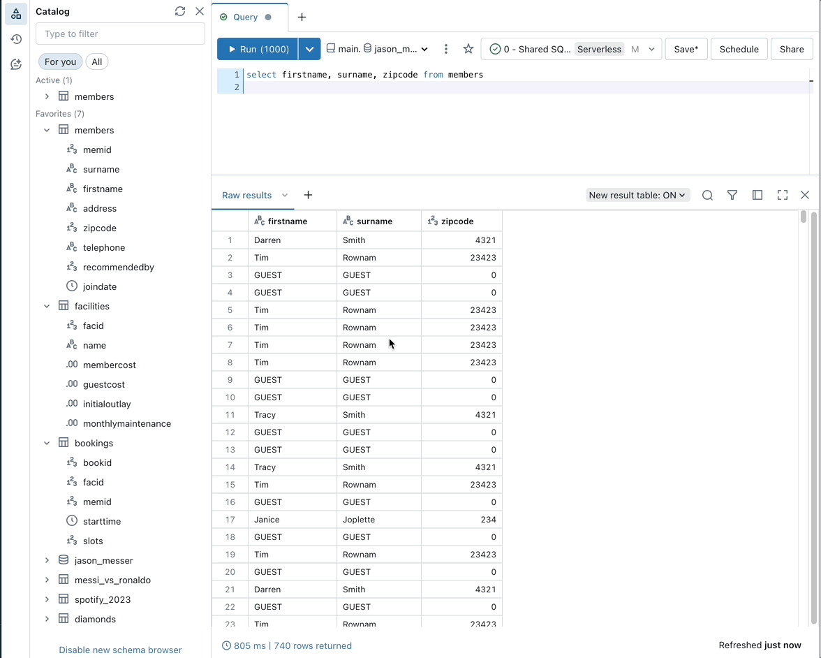 SQL 的代码补全动态 GIF。