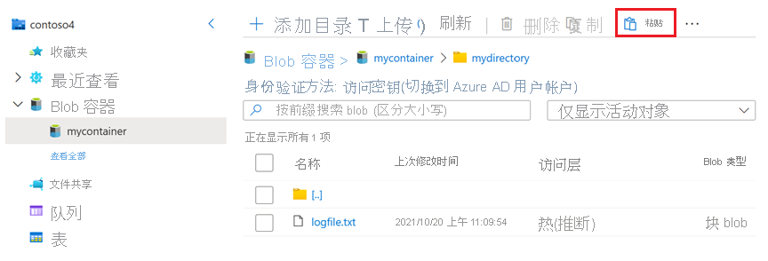 Screenshot of the ___location of the paste button.