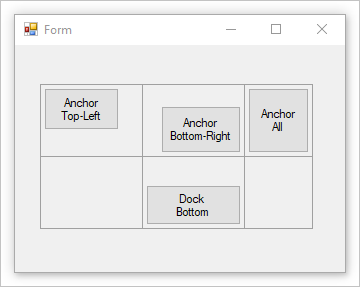 具有表布局控件的 Windows 窗体。