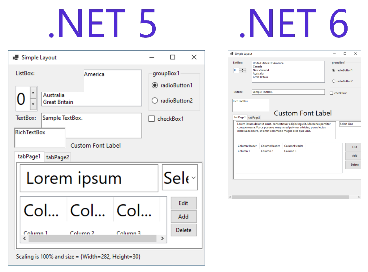 适用于 Windows 窗体的 .NET 6 中的高 DPI 改进