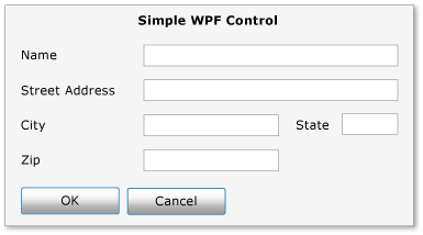 显示简单 WPF 控件的屏幕截图。
