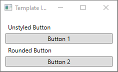 具有两个未调整按钮的 WPF 窗口