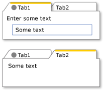 在 Header 属性中使用不同类型的 TabControl。