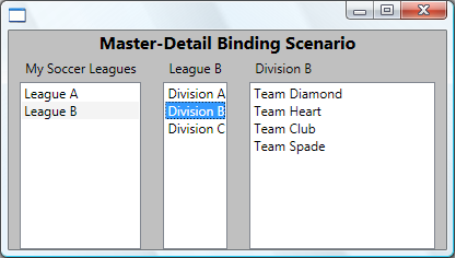 显示 Master-detail 方案示例的屏幕截图。
