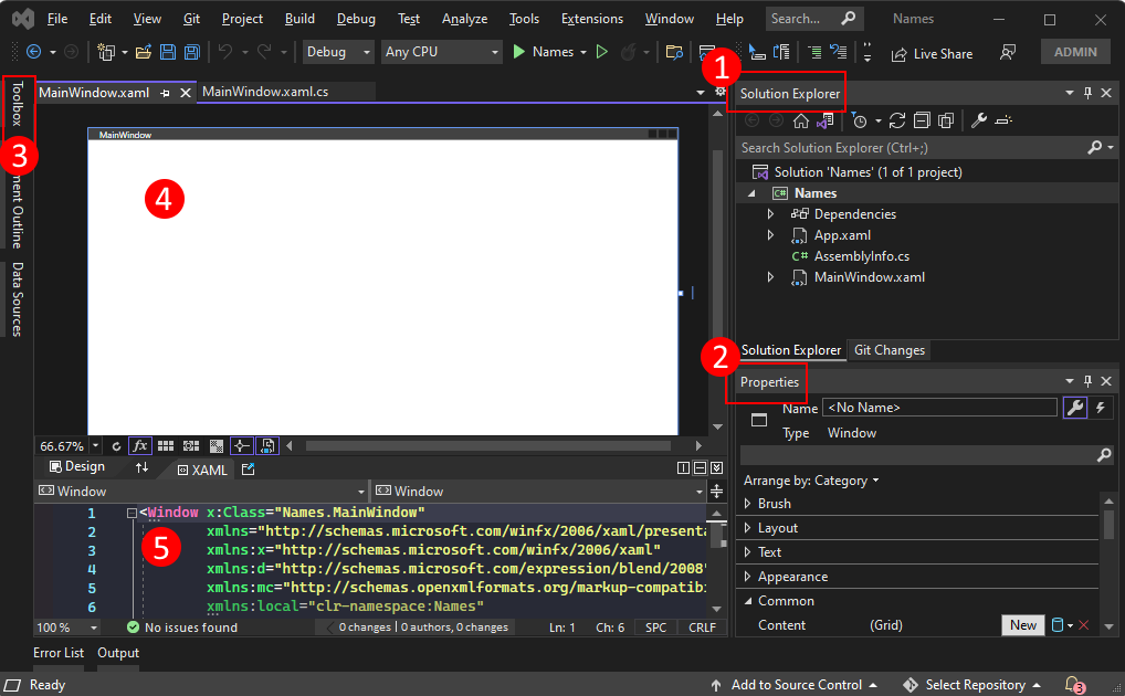 为 .NET 创建 WPF 项目时应知道的 Visual Studio 的重要组件