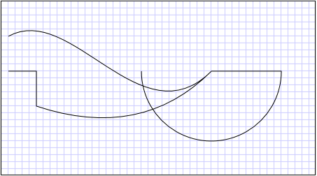 两个 PathFigure 对象的弧线的 PathGeometry。