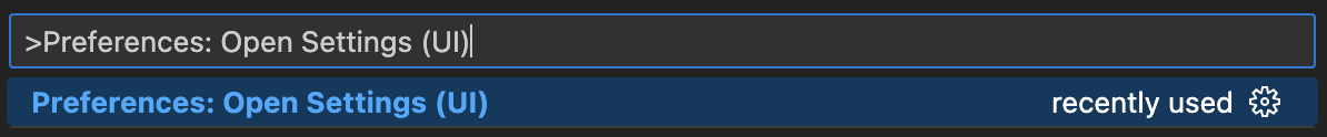 Visual Studio Code 设置菜单选项的屏幕截图。