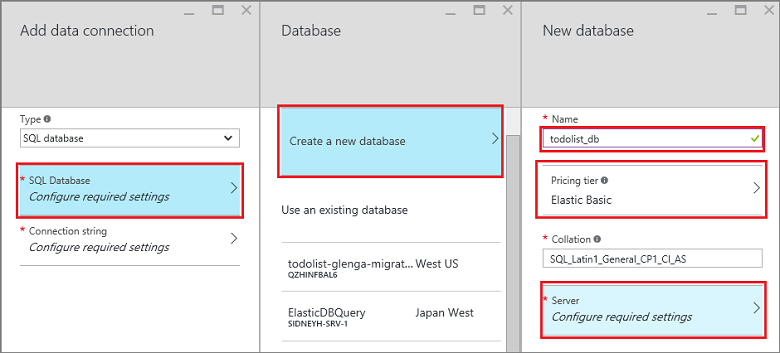 创建 Azure SQL 数据库