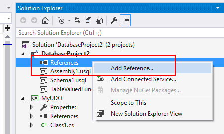 用于 Visual Studio 的 Data Lake 工具 - 添加引用