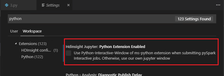 pyspark 交互式 python 扩展已禁用
