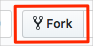 Screenshot of GitHub showing the ___location of the Fork button.