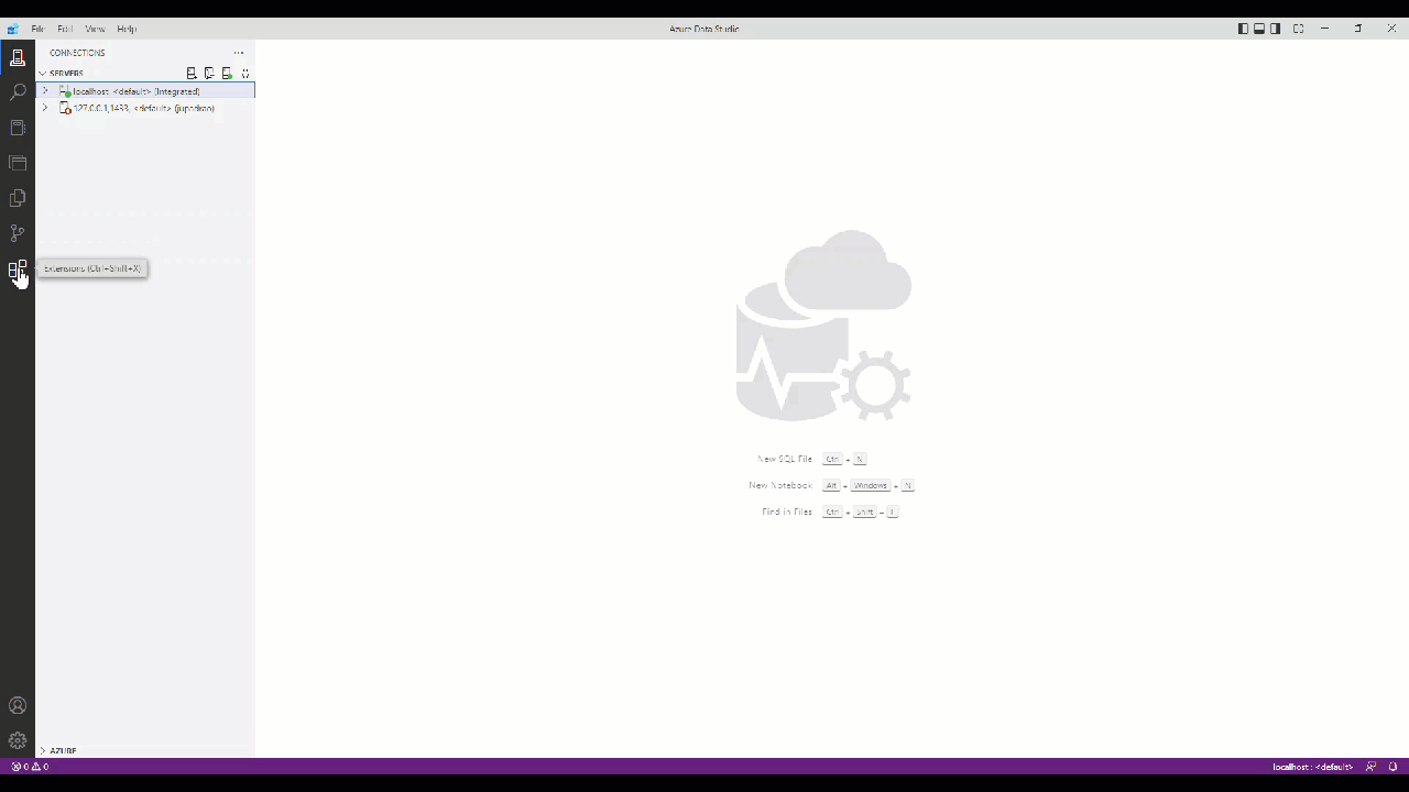 Azure Data Studio 安装的 Azure 迁移扩展的动态 GIF。