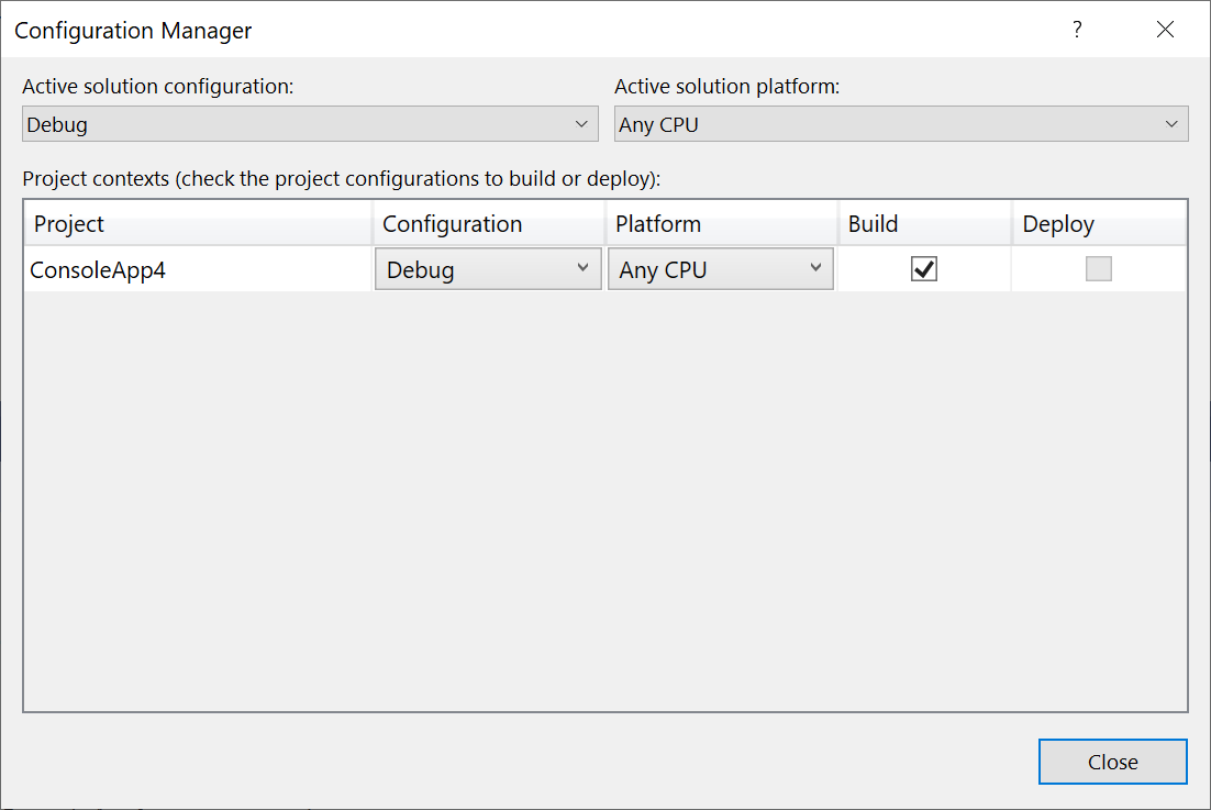 Configuration Manager 对话框的屏幕截图。